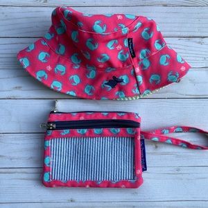 Preppy Pelican beach hat and clutch set